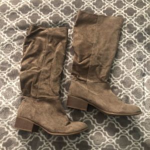 Faux Suede Tan Boots